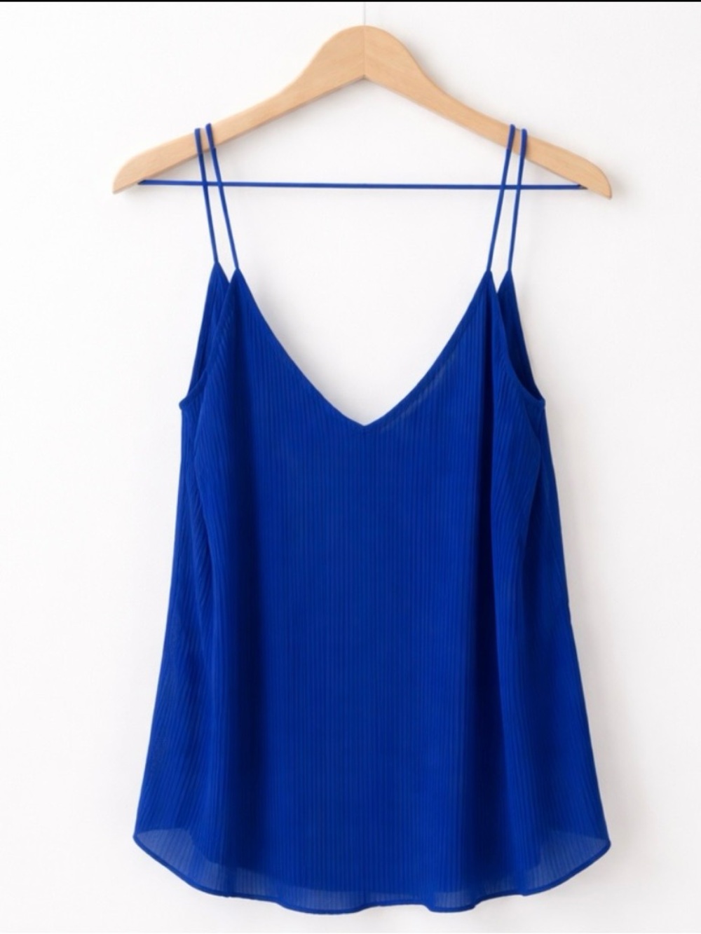 Express Royal Blue Double-Strap V-Neck Tank